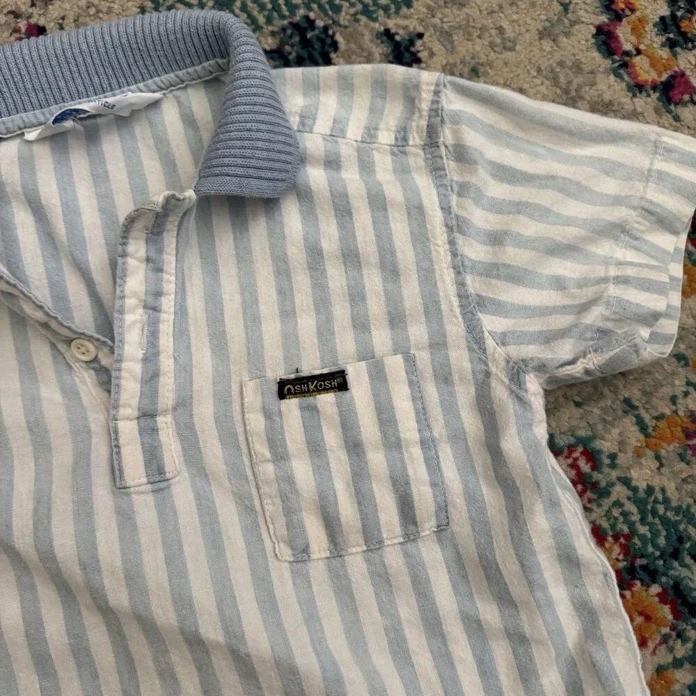 Vintage 90s OshKosh B'Gosh‎ The Genuine Article Striped Polo Kids Size 4*